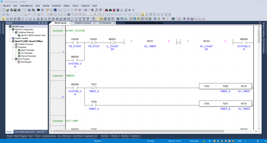Create a Light Flashing Program with XG-5000 Timer