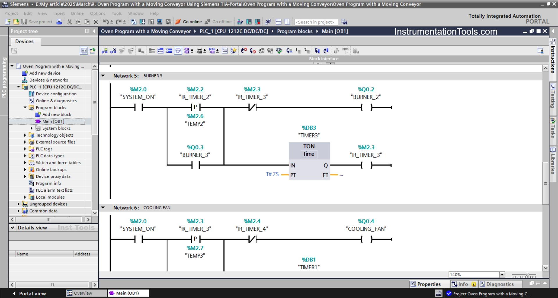 Industrial Oven Control with Siemens PLC Ladder Logic