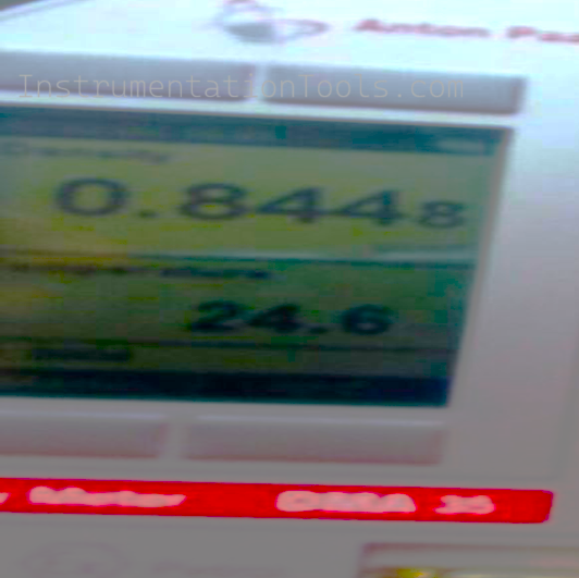 Lab density meter reading