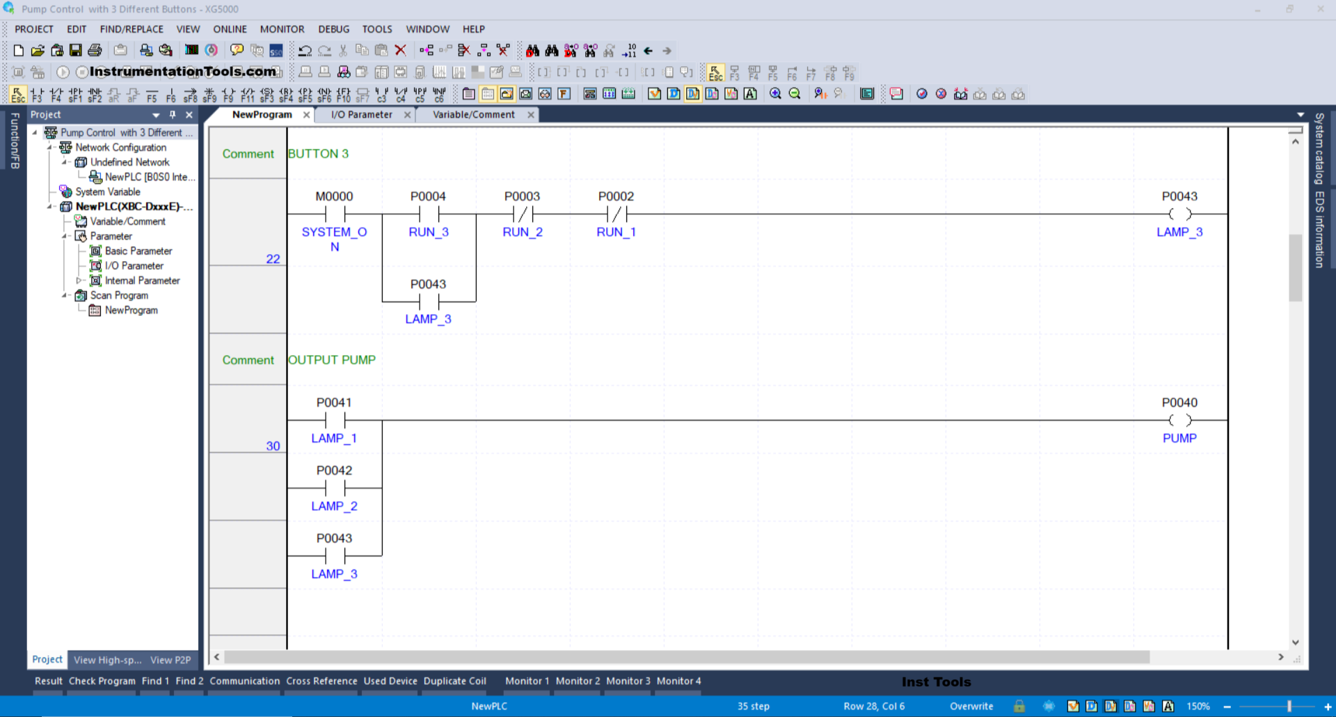 Latching Pump Logic Using XG-5000 PLC Software