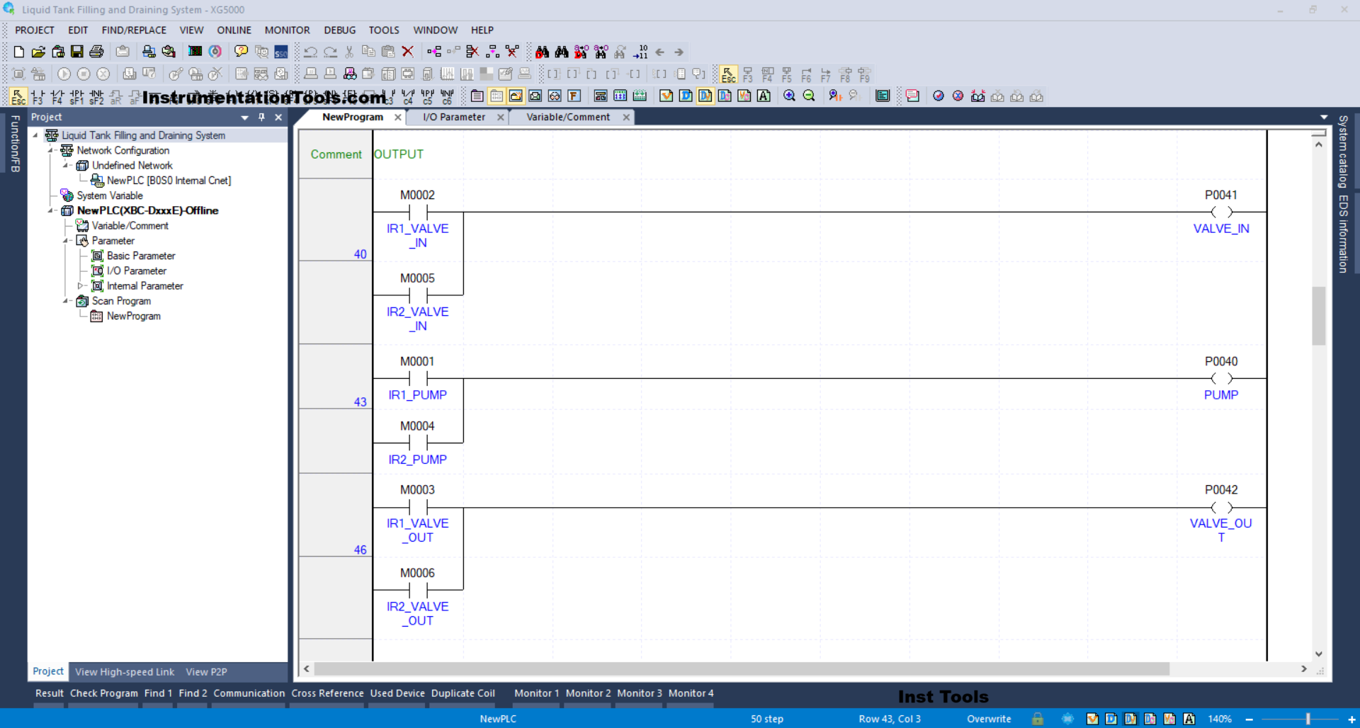PLC Program for Tank Min-Max Level Based Control