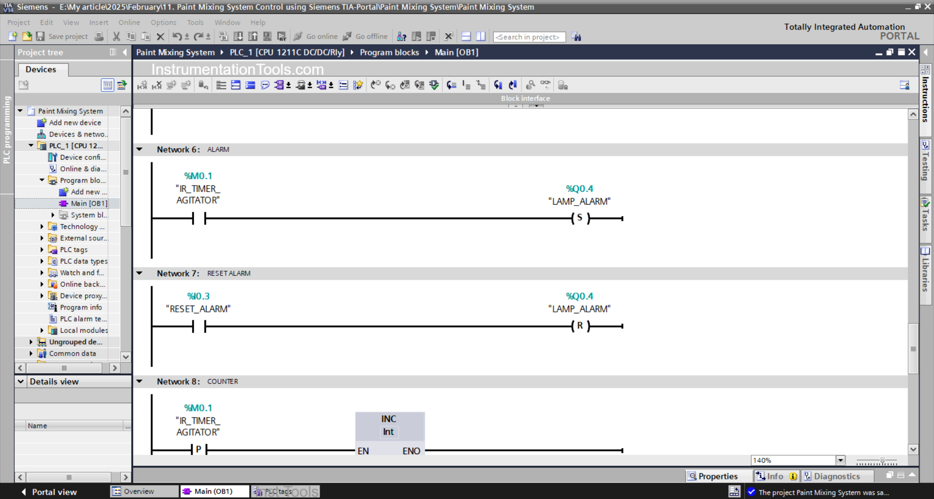 Paint Production Control System Using Siemens PLC Logic