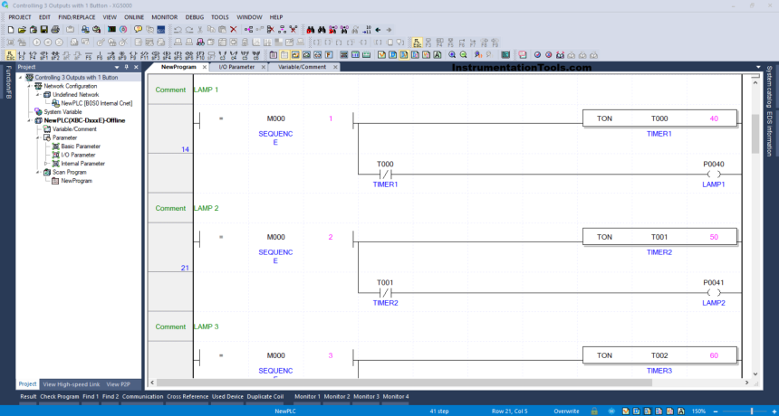 Sequential Output Control in PLC