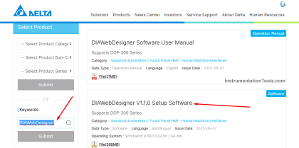 Download and Install DIA Web Designer Delta HMI Software