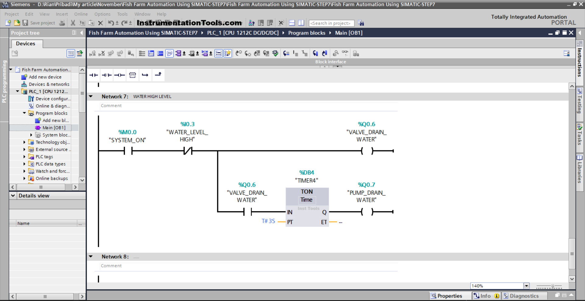 Ladder logic for Aquaculture Automation Project
