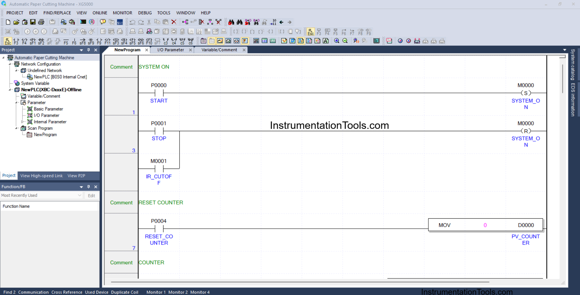 Manual and Auto Paper Cutting PLC Simulation