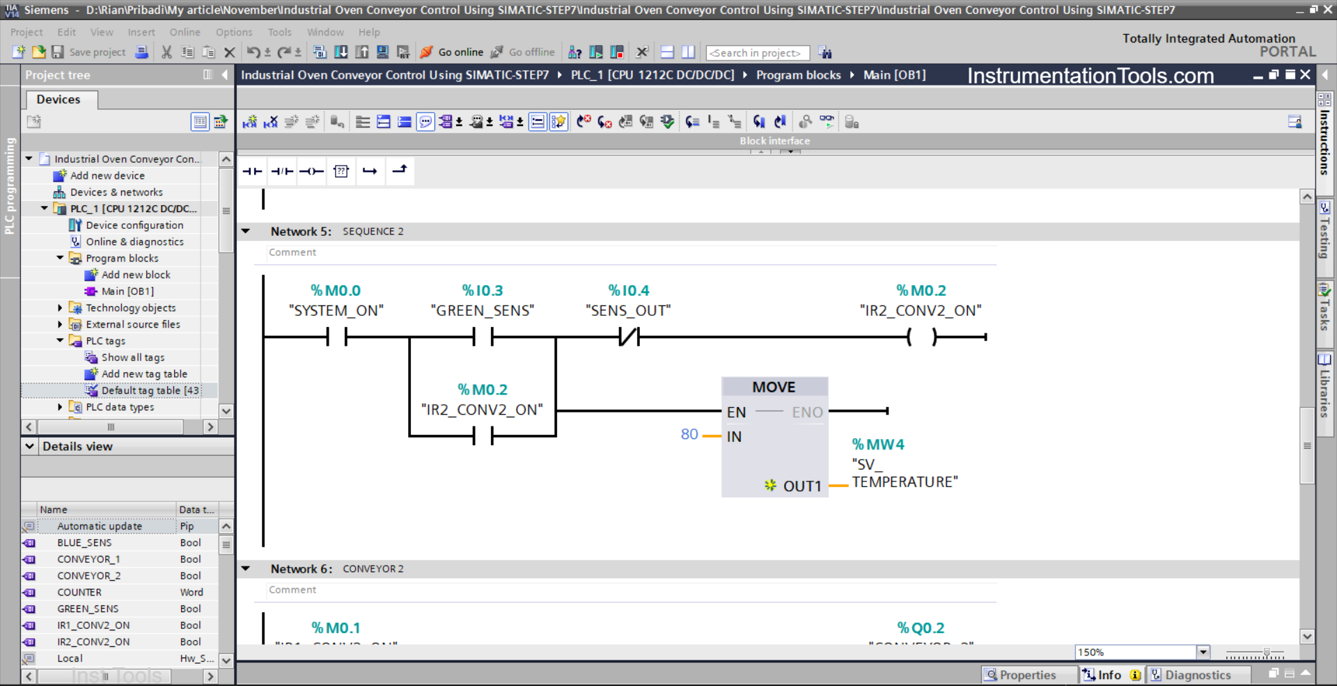 PLC Program for Temperature Control & Sorting