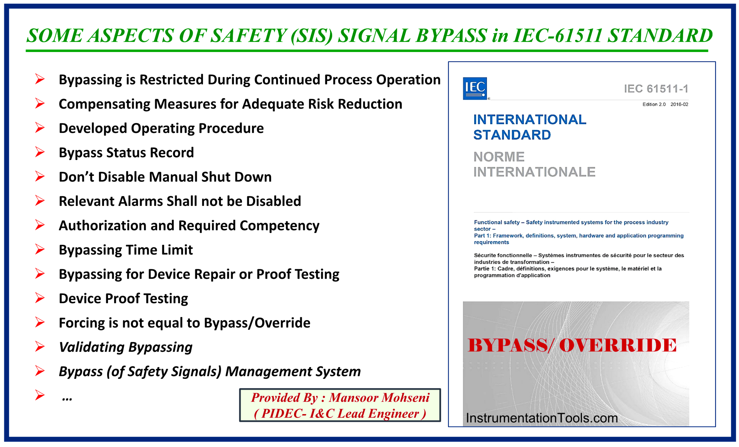 Management of change procedures