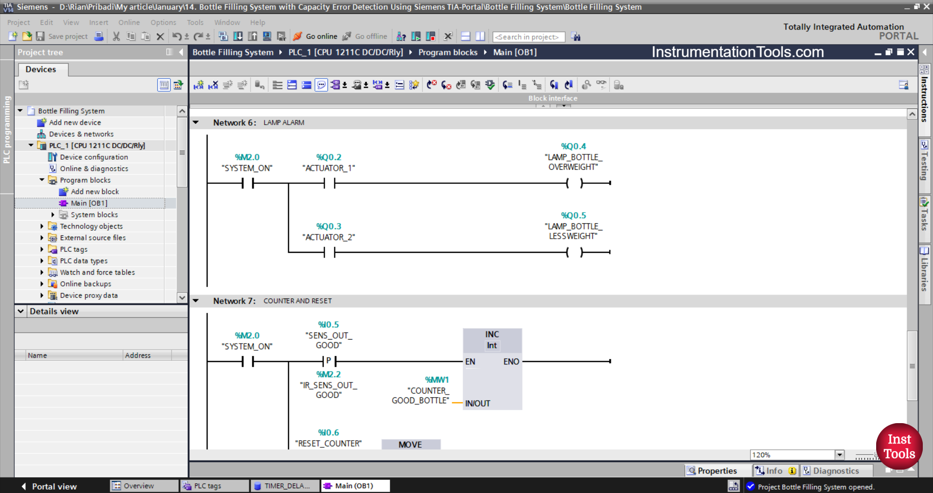 Defective Bottle Removal in PLC Logic