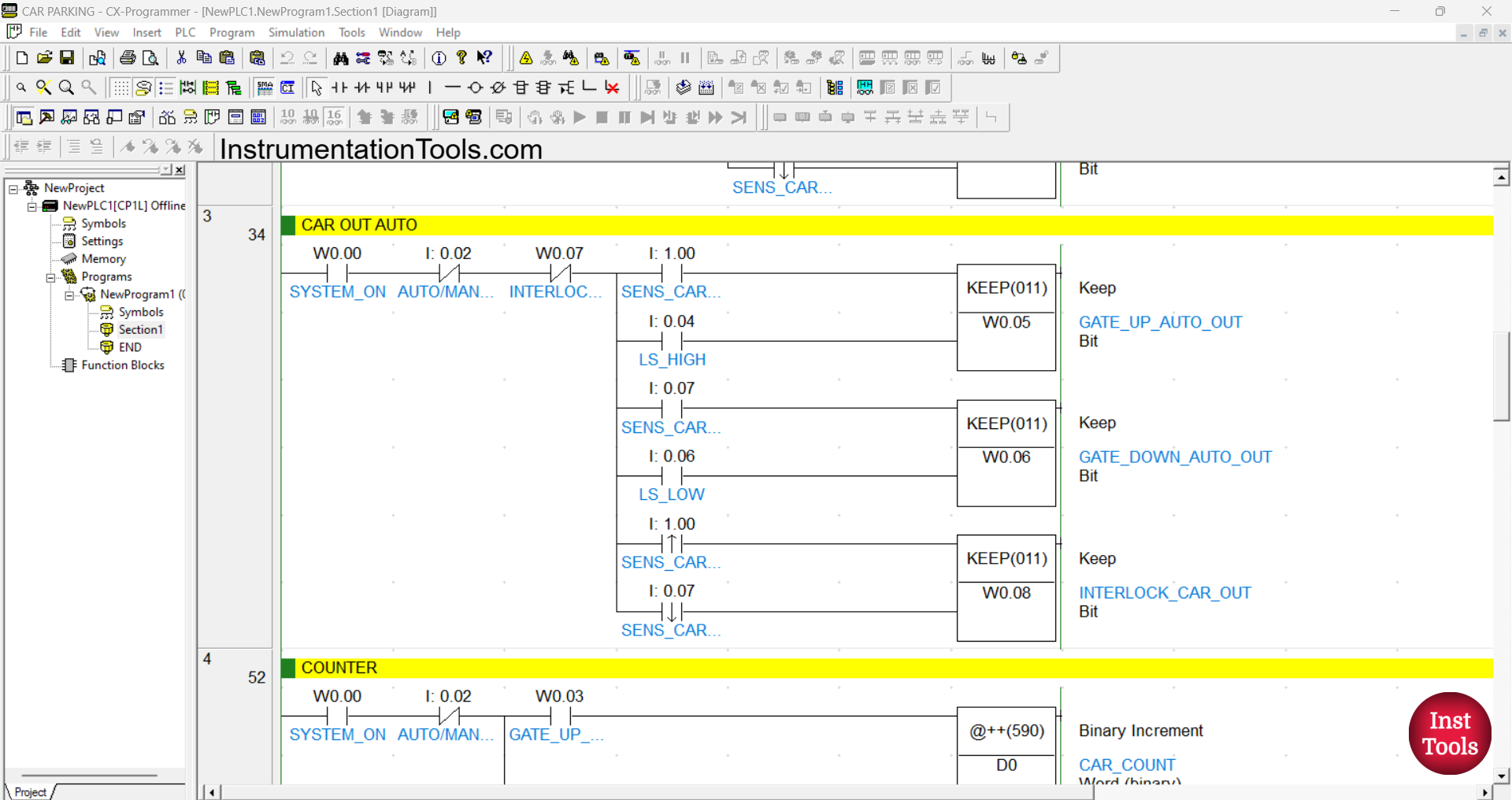 Entry-Exit Counter for Parking Lots Using PLC