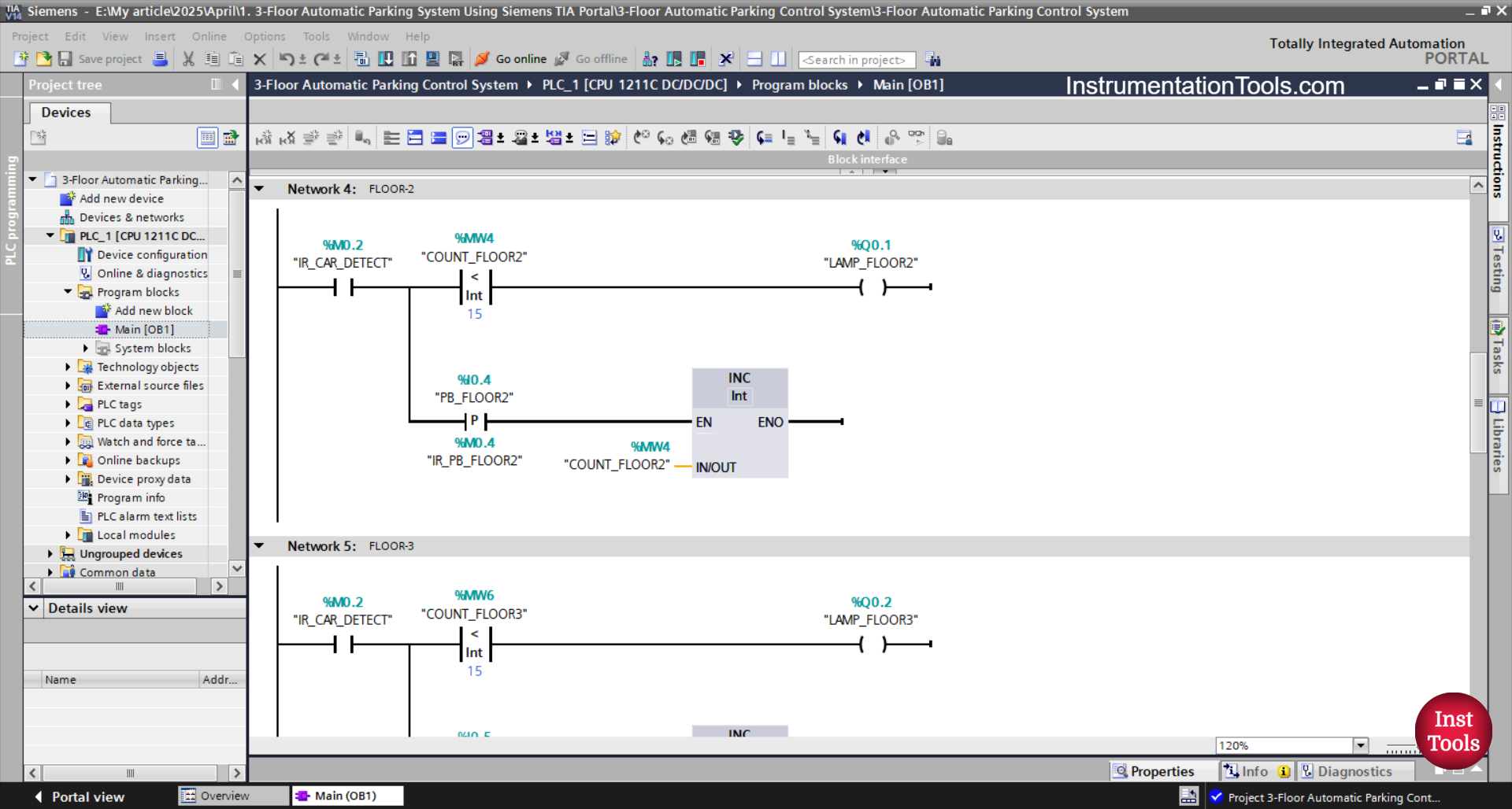 PLC Program for Multi-Level Vehicle Parking System