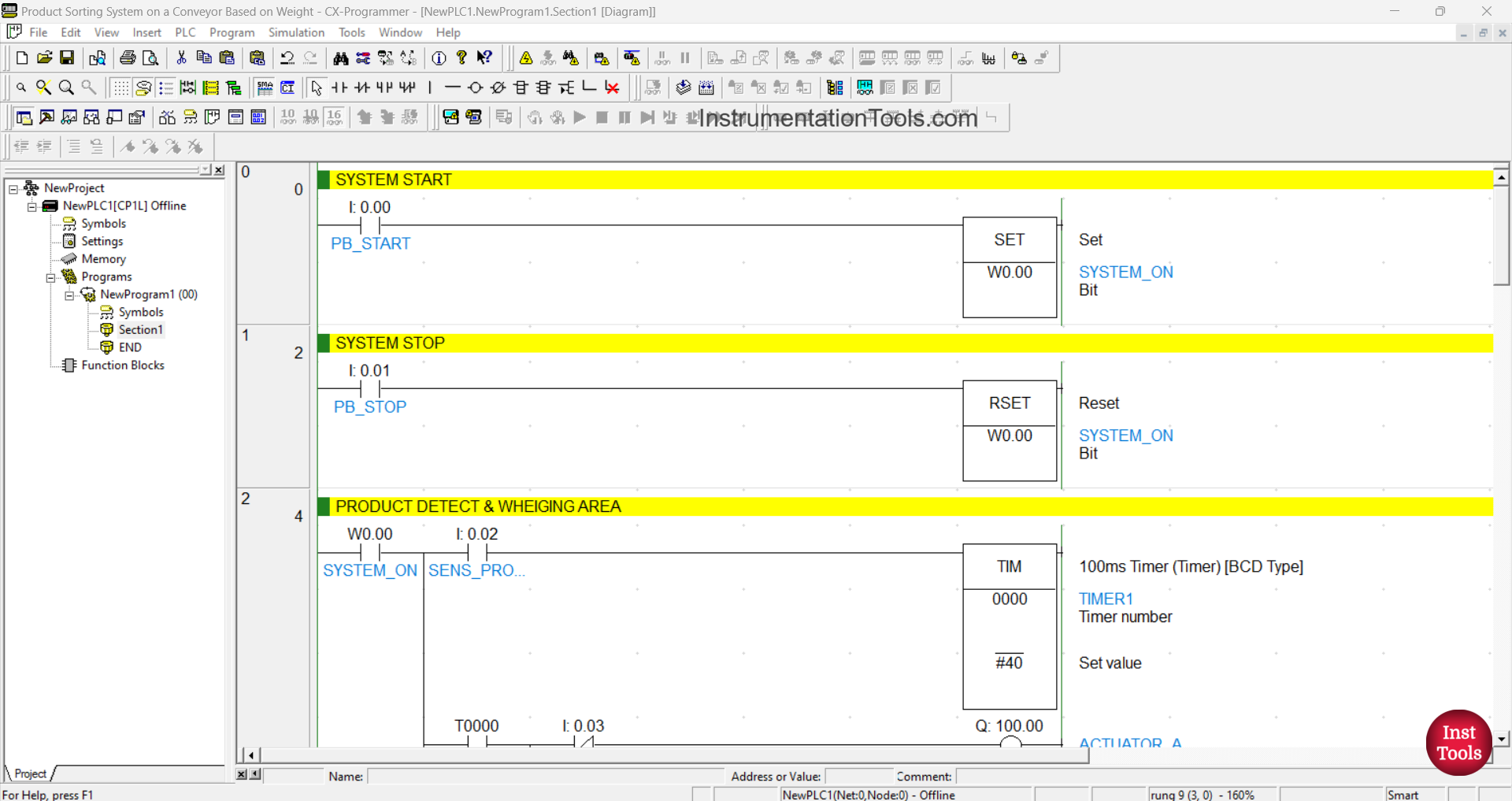 Sort Products by Weight using CX-Programmer