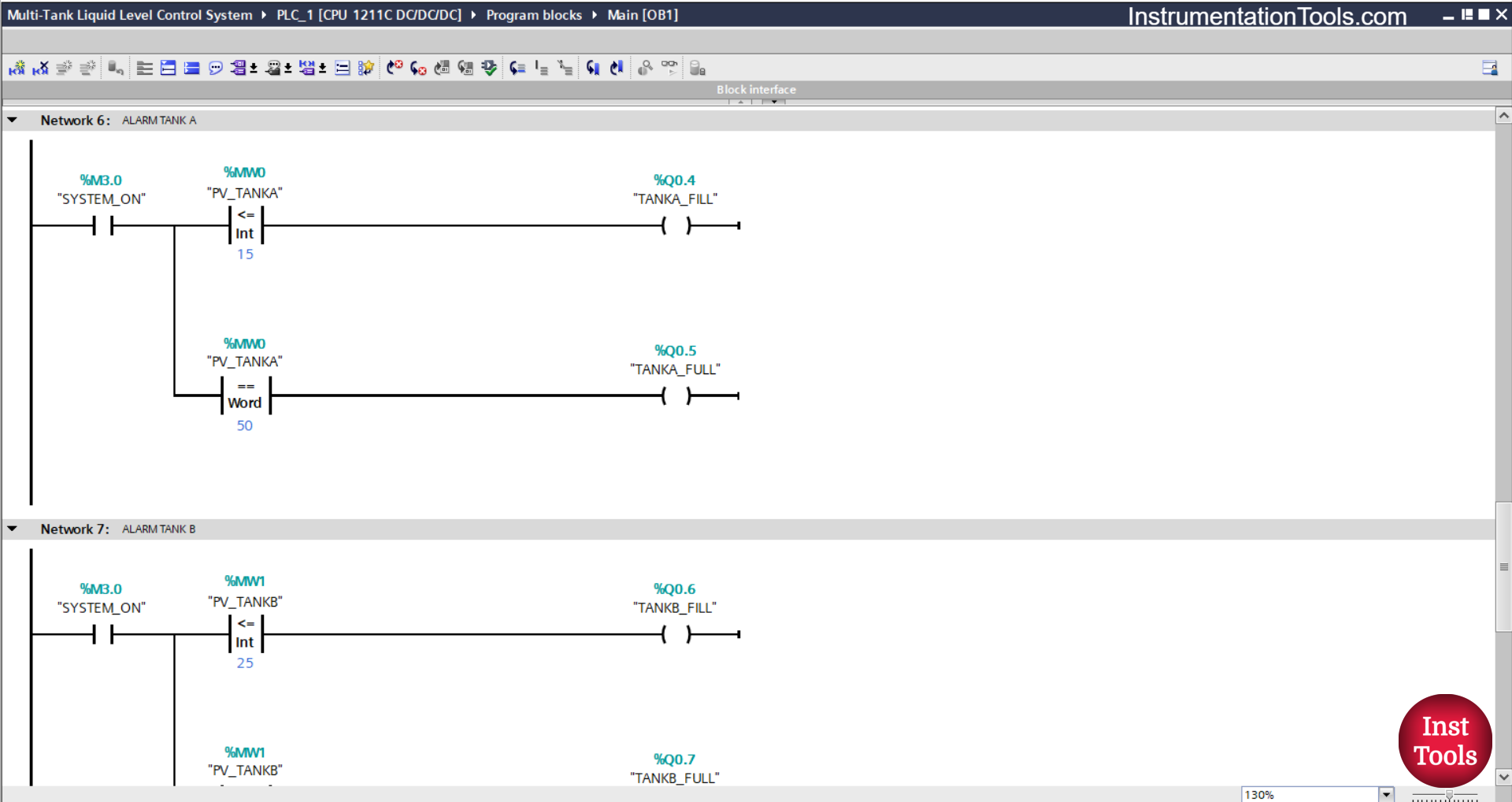 Control System for Multiple Tanks
