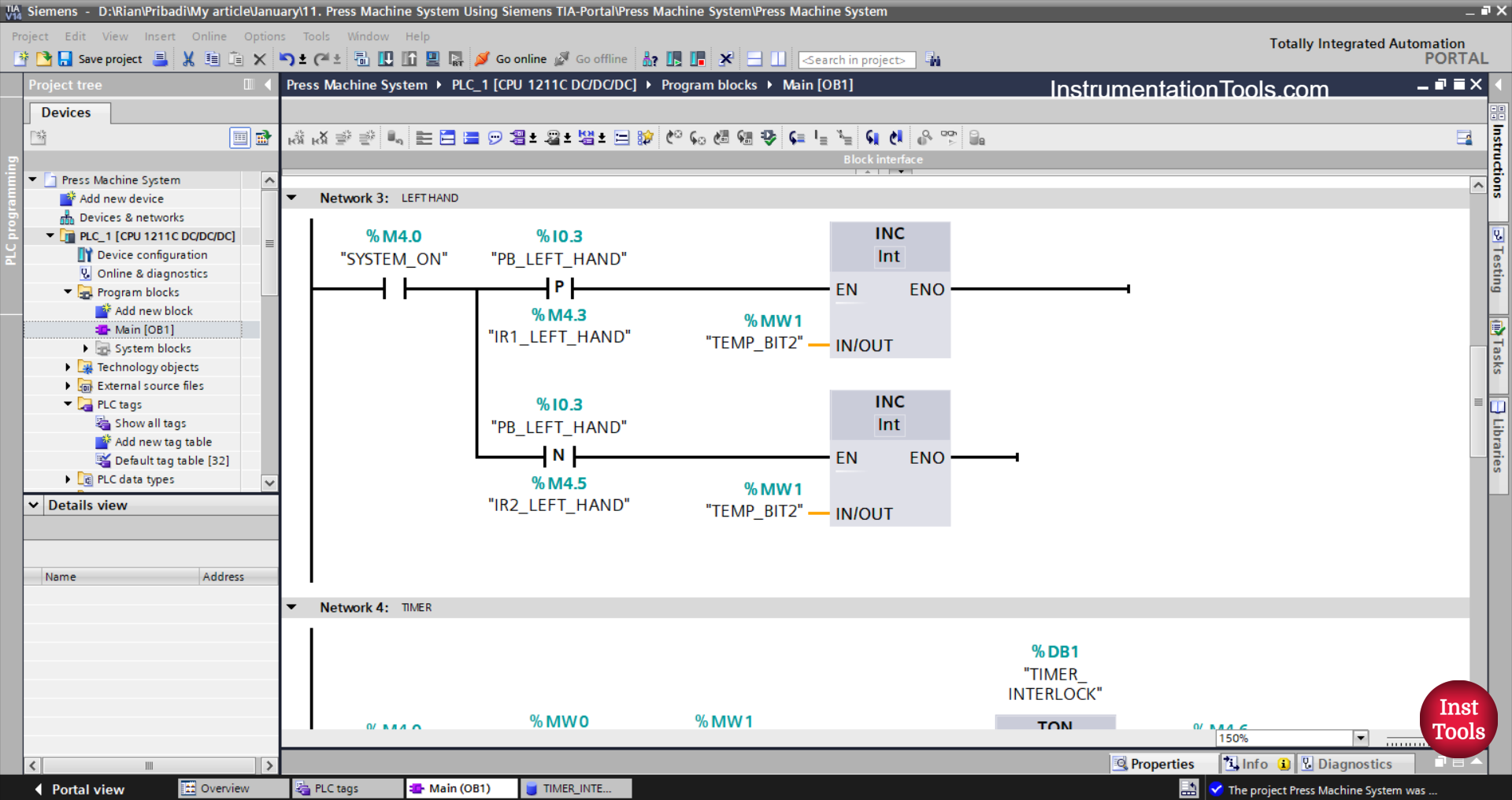 Machine with Two-Hand Interlock