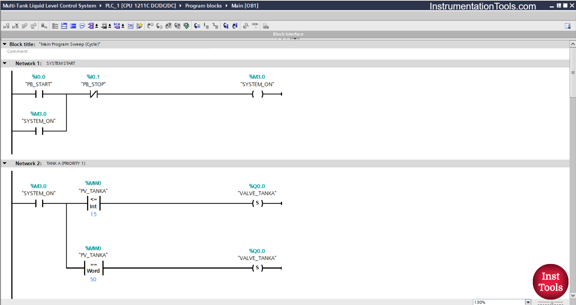 Multi-Tank Fill System Programming in TIA Portal