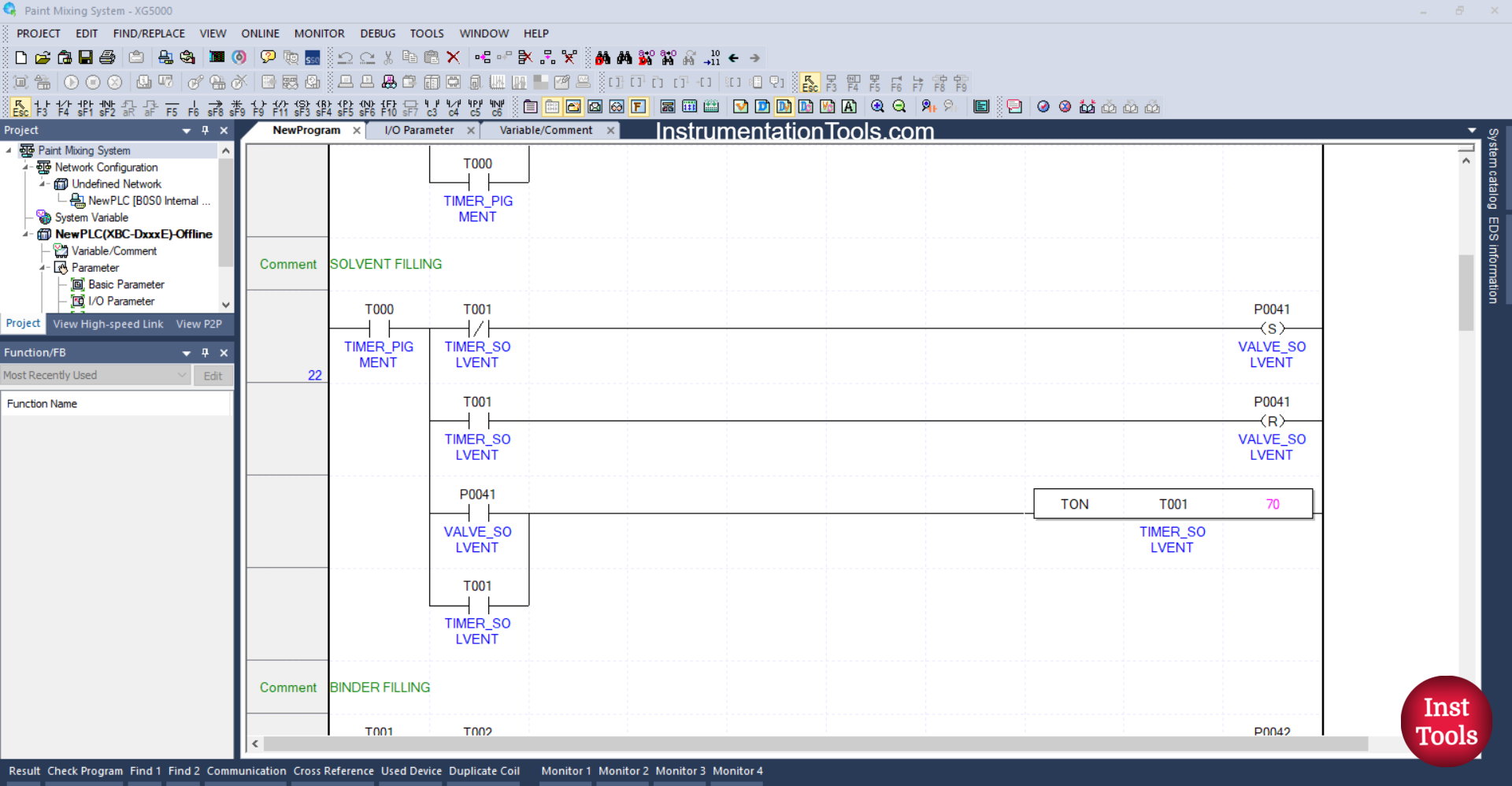 Sample Program for Paint Batch Mixing Operation