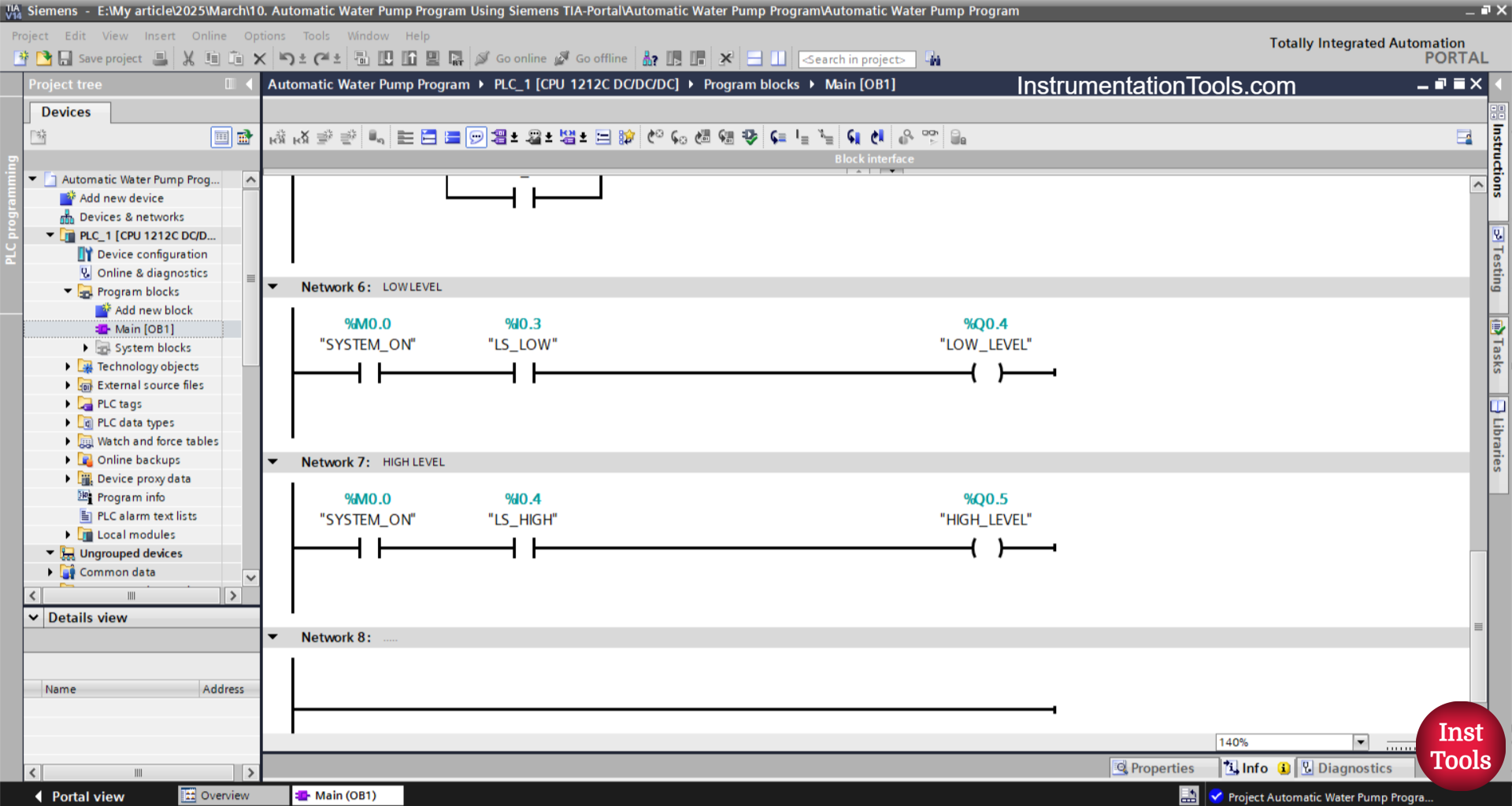 Siemens TIA Portal Project for Filling System