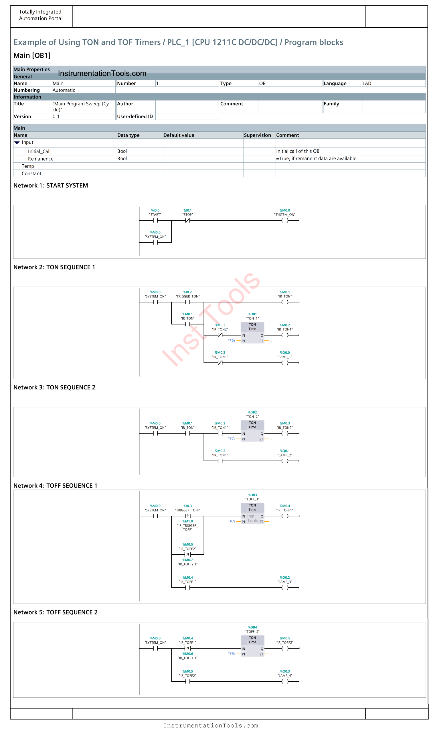 Siemens TIA Portal Timer Programming