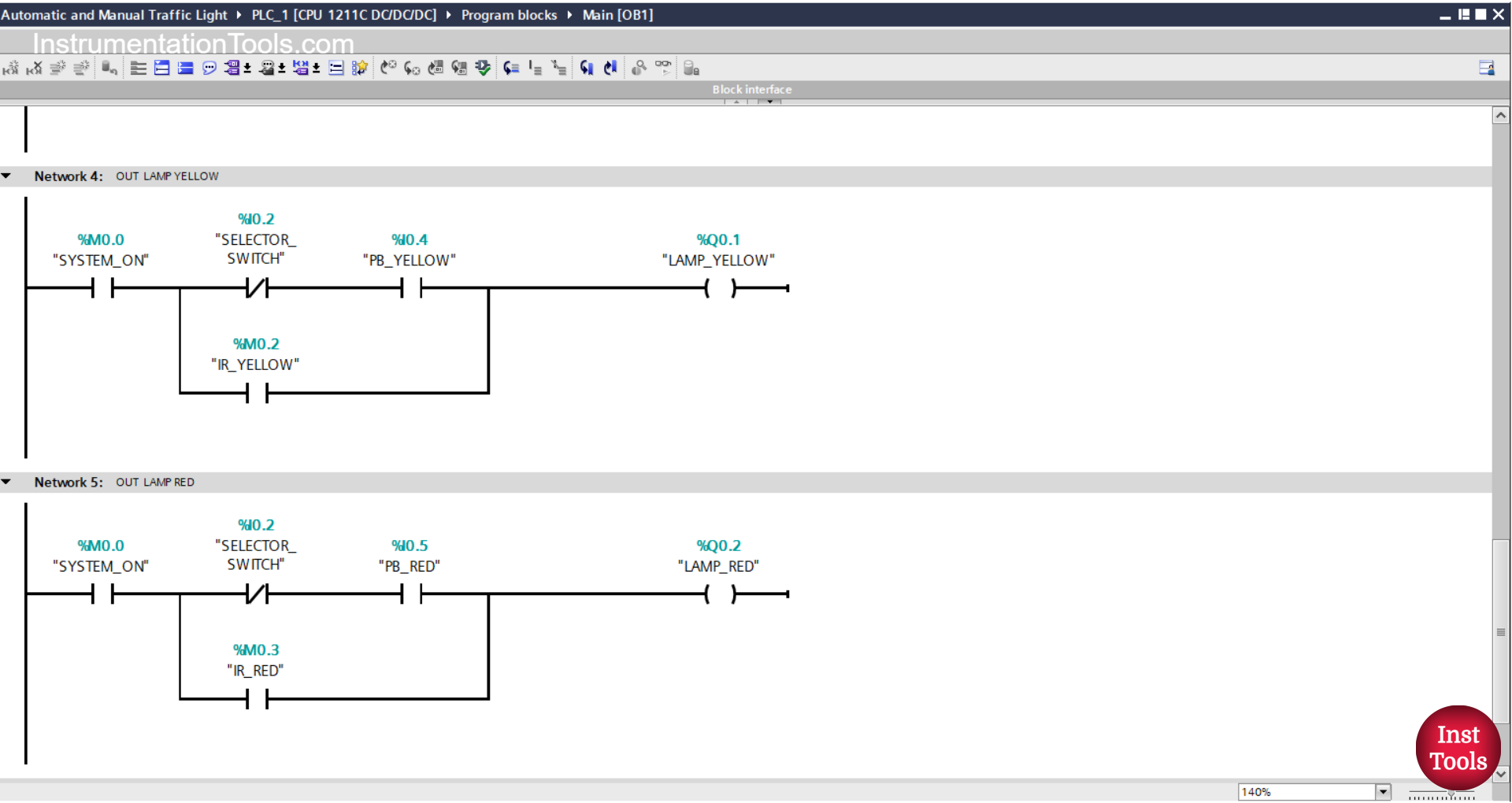 Timer Based Traffic Light Program Using TIA Portal