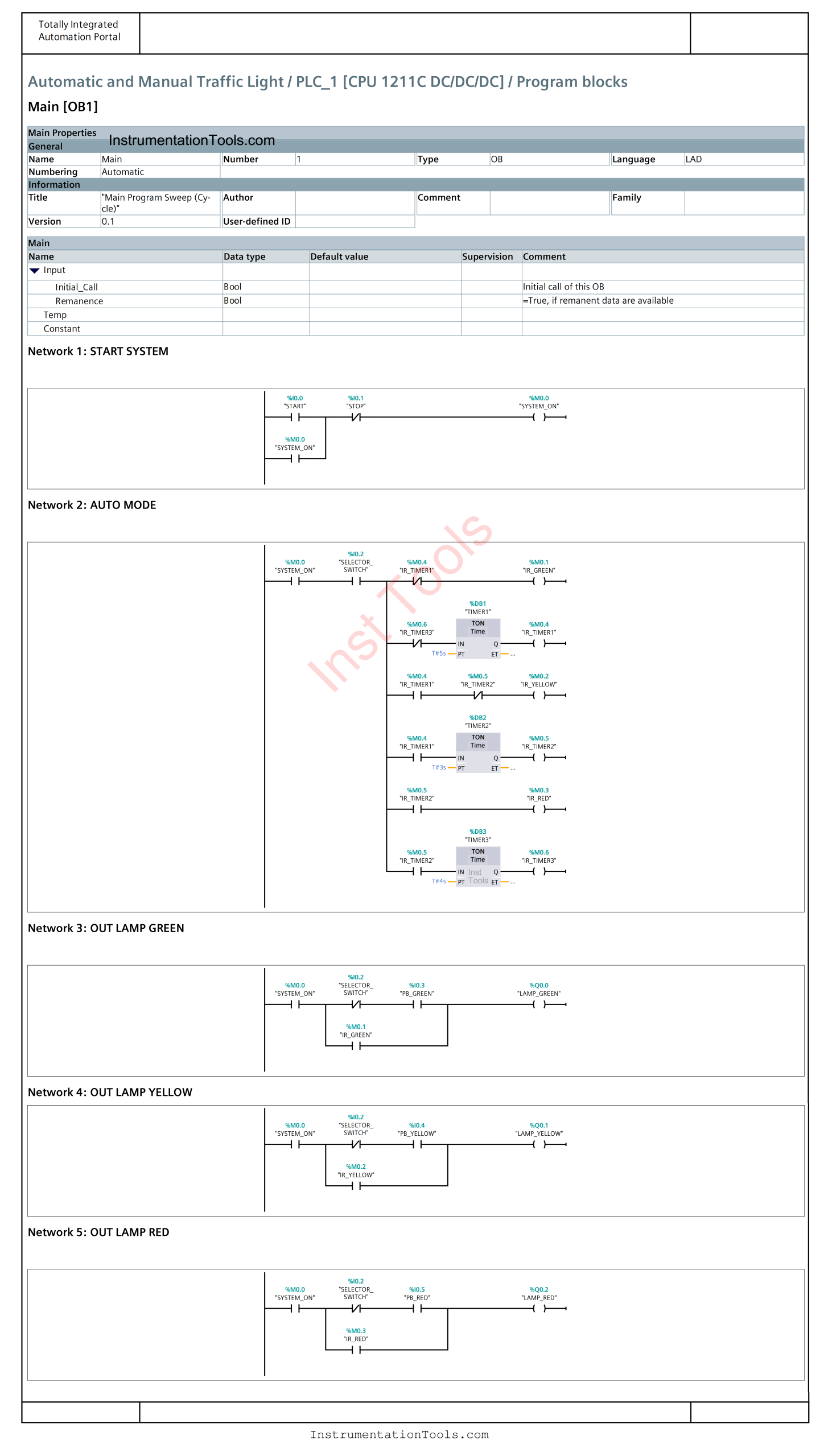 Traffic Light using Siemens TIA Portal