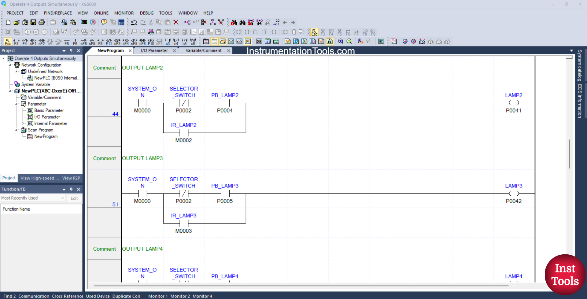 XGB PLC Program for Lamp Sequence
