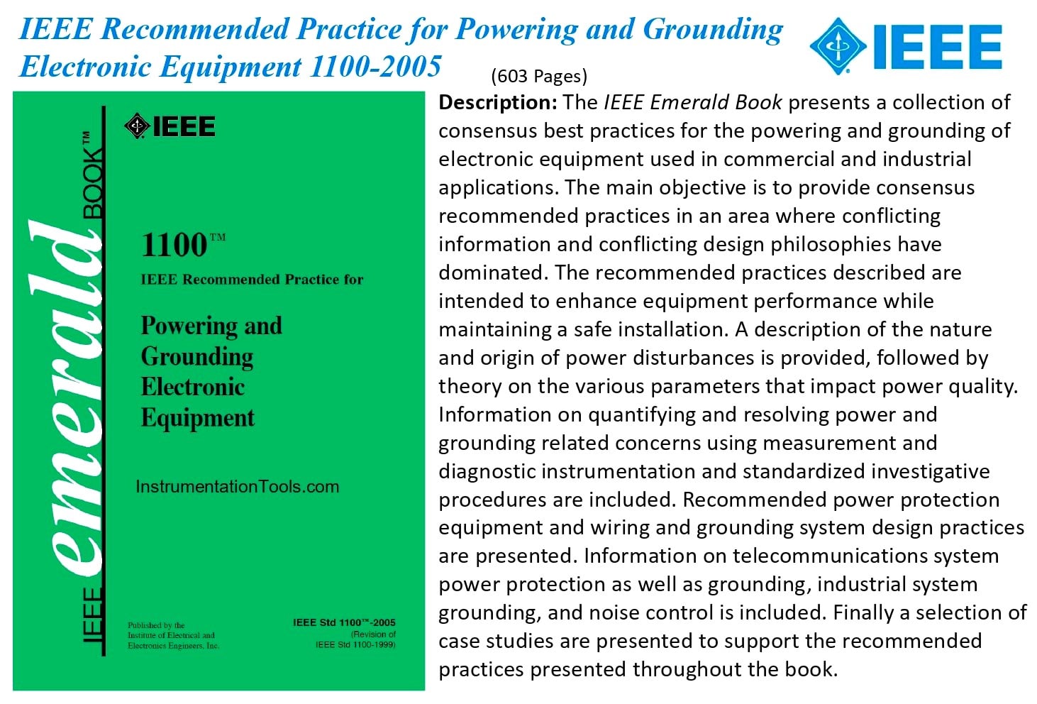 IEEE 1100 (Emerald Book) Recommended Practice for Powering and Grounding Electronic Equipment